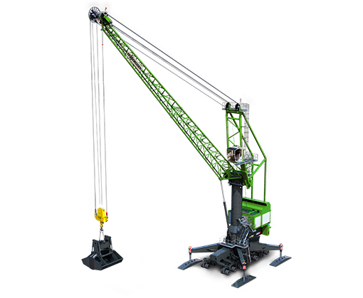 SENNEBOGEN Hafenmobilkran mobiler Hafenkran 9300 E für Hafenumschlag mit Zweischalengreifer