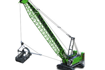 SENNEBOGEN Seilbagger Schürfkübelbagger Hydroseilbagger 6140 E mit Schleppschaufel für Kiesgewinnung